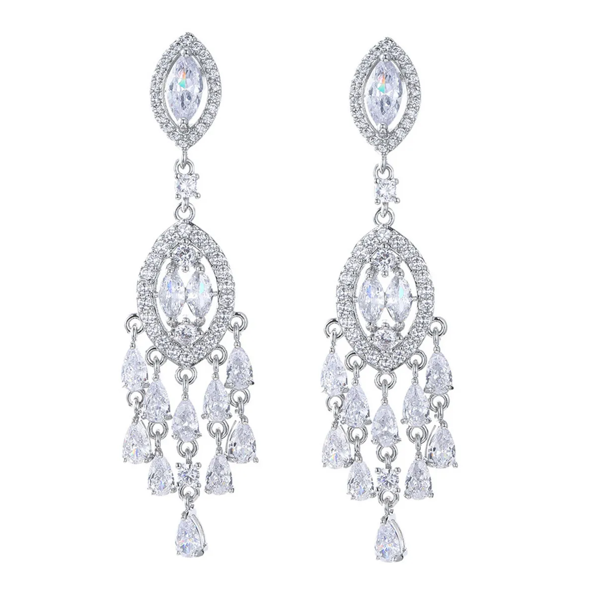 925 Sterling Silver Lab Grown Diamond Drop Earrings - Sustainable Luxury